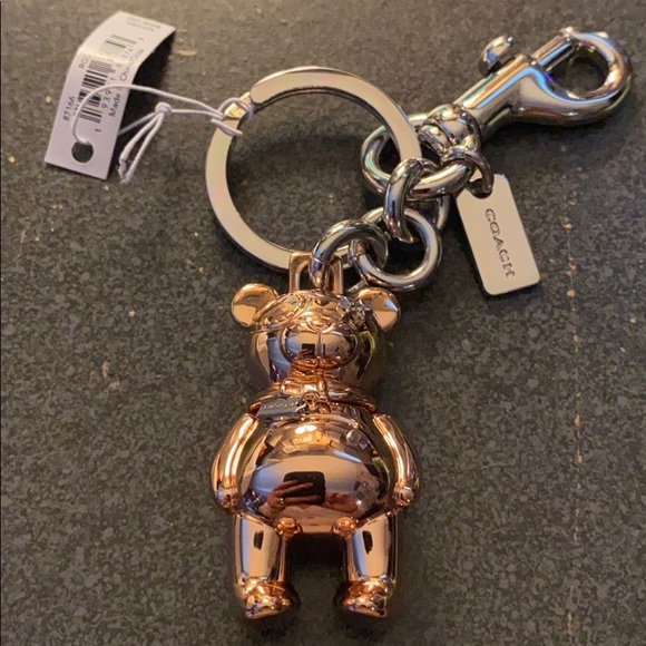 NEW COACH 3d bear bag charm rose gold - Picture 6 of 10